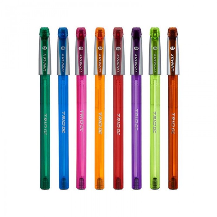 Ручка шариковая Trio Neon DC (синий) UX-107-02 (50 штук) 