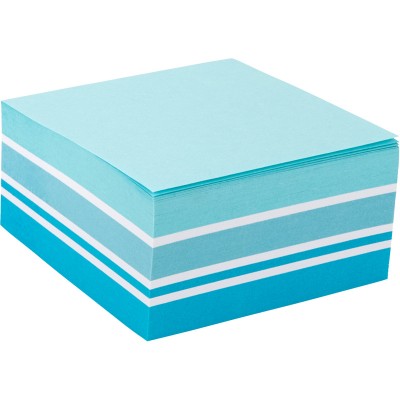 Блок бумаги с липким слоем, 75x75 мм, 400 листов, пастельные голубые цвета 