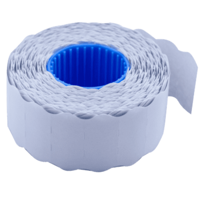 Цінник фігурний, внутрішня намотка 26х12мм (білий) 1000шт./12м