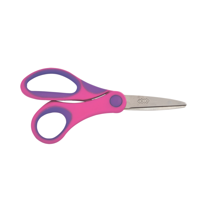 Ножницы c резиновыми вставками (розовый) 126мм.  ZB.5005-10