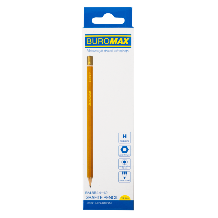 Олівець графітний Professional без гумки Н (12шт/пак)