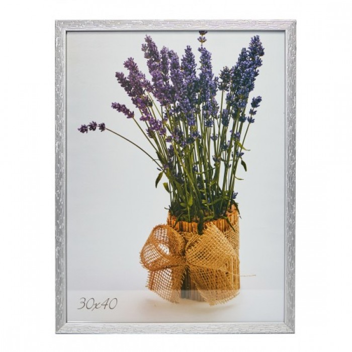 Фоторамка 30х40см. (срібло) рифлений