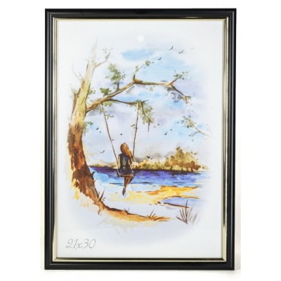 Фоторамка 21х30см. (чорний з золотом)