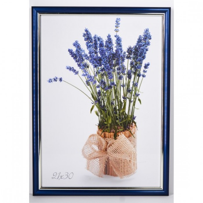 Фоторамка 21х30см. (синій зі сріблом)