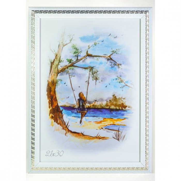 Фоторамка 21х30см. (білий з золотом)