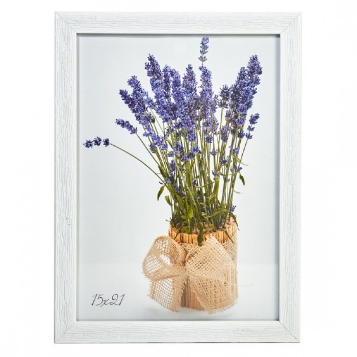 Фоторамка 15х21см. (білий) рифлений