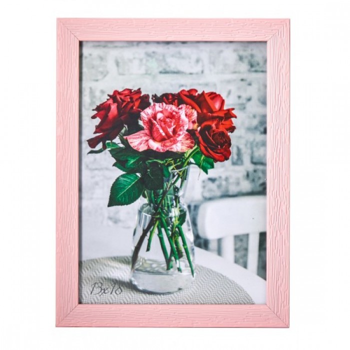 Фоторамка 13х18см. (рожевий) рифлений
