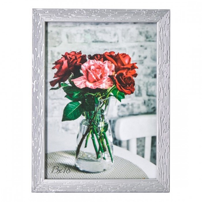 Фоторамка 13х18см. (срібло) рифлений