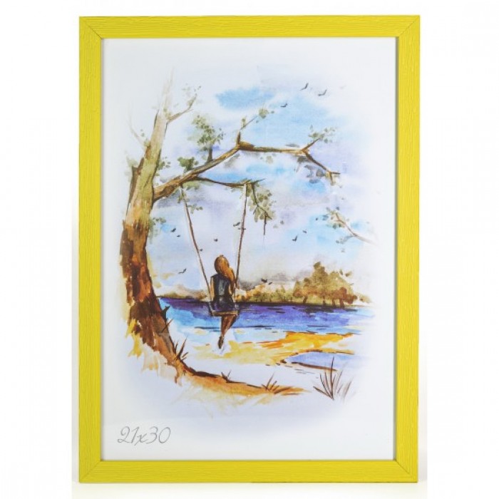 Фоторамка 21х30см. (жовтий) рифлений