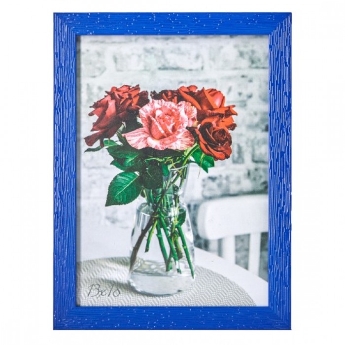 Фоторамка 13х18см. (синій) рифлений