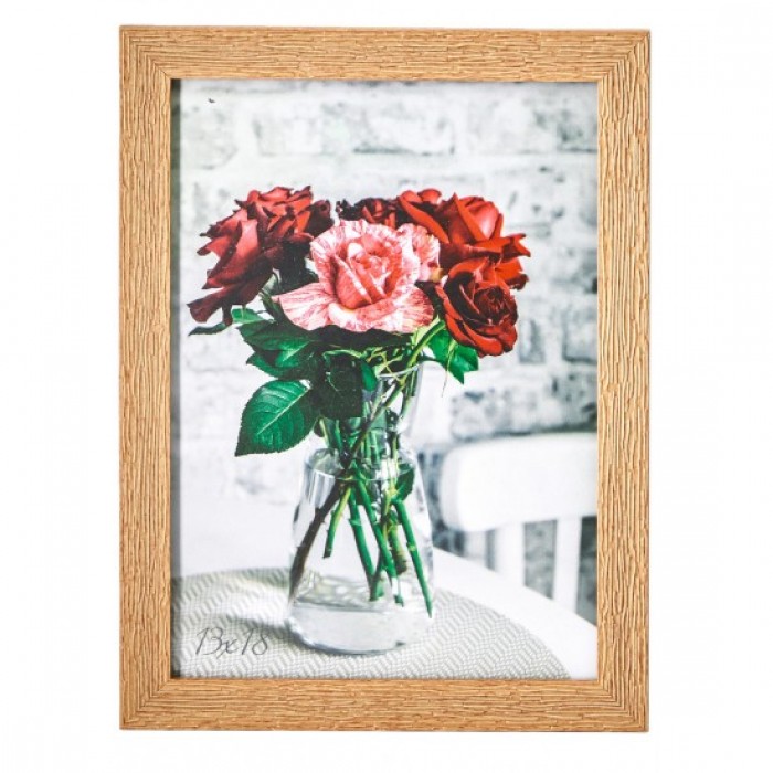 Фоторамка 13х18см. (світле дерево) рифлений