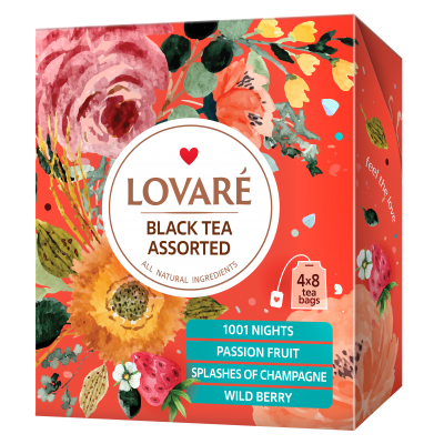 Чай Lovare, пакет (2гх32пак) асорті чорного чаю