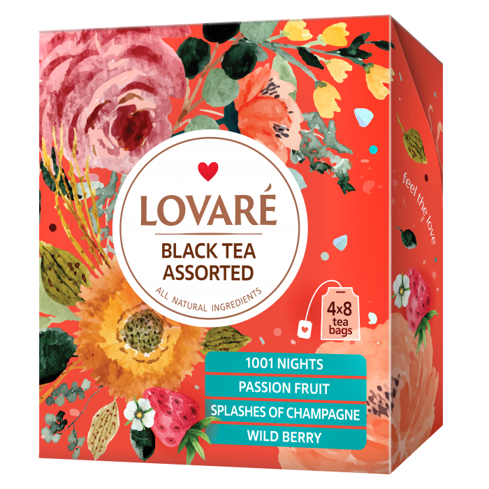 Чай Lovare, пакет (2гх32пак) ассорти черного чая