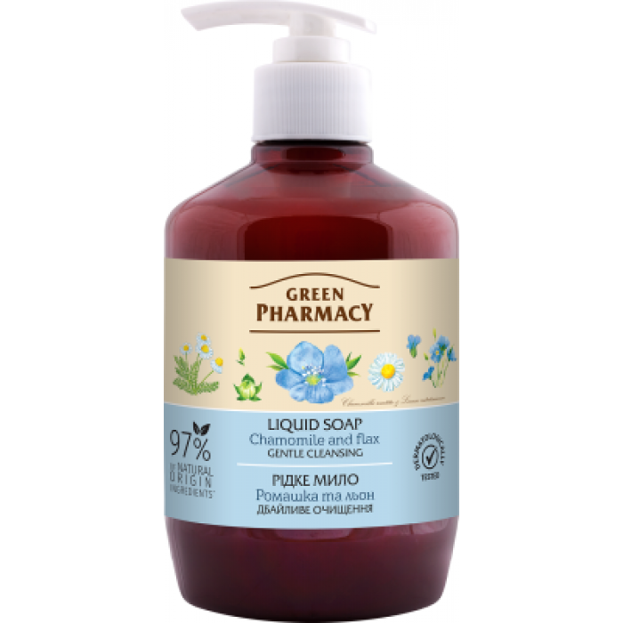 Мило рідке Green Pharmacy 460мл. (ромашка і льон)