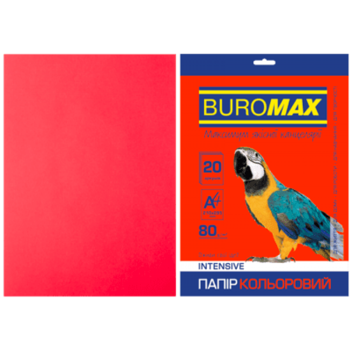 Папір кольоровий Intensiv (червоний) А4, 80г/м2, 20арк.