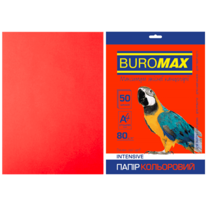 Папір кольоровий Intensiv (червоний) А4, 80г/м2, 50арк.