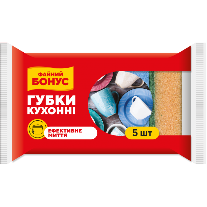 Губка кухонная 5шт/уп. Файний Бонус