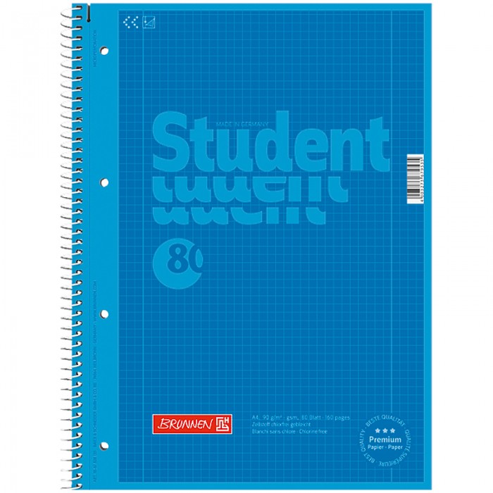 Коледж-блок Premium (синій) клітинка, 80арк. А4