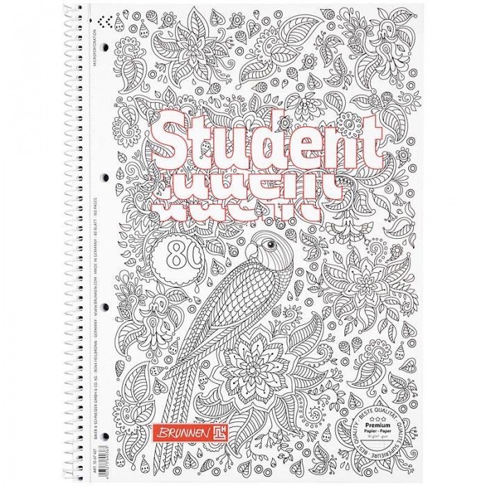 Коледж-блок Premium Zenart flowers, лінія, 80арк. А4