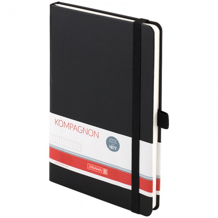 Книга записна Компаньйон, чорний  А5, 192 арк. (крапка)