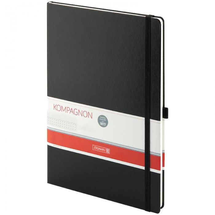 Книга записна Компаньйон, чорний А4, 192 арк. (крапка)