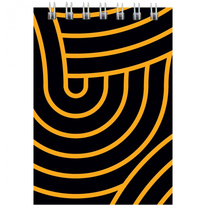 Блокнот А7, 48 листов (верхняя спираль) клетка, желтый