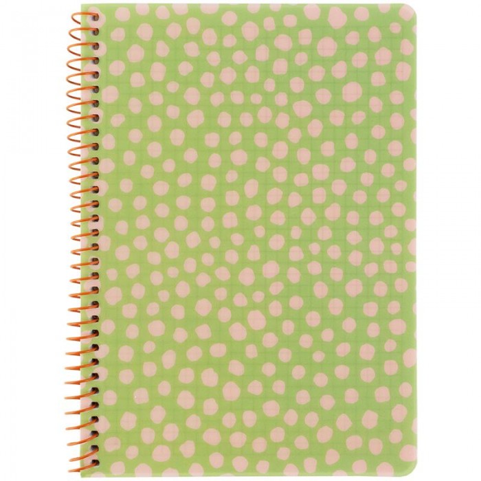 Блокнот для записів А5, 80арк. (бічна спіраль) клітинка, салатовий 8462-1-a