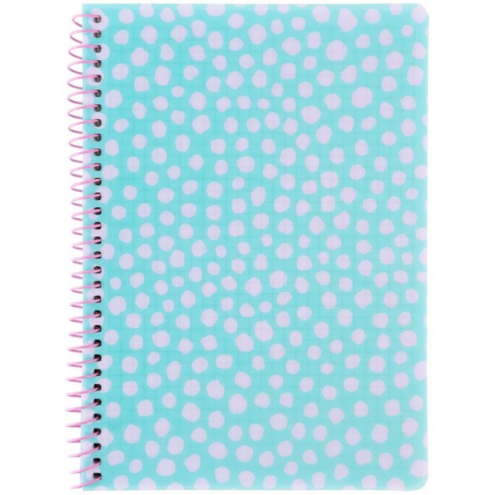 Блокнот для записів А5, 80арк. (бічна спіраль) клітинка, блакитний 8462-2-a