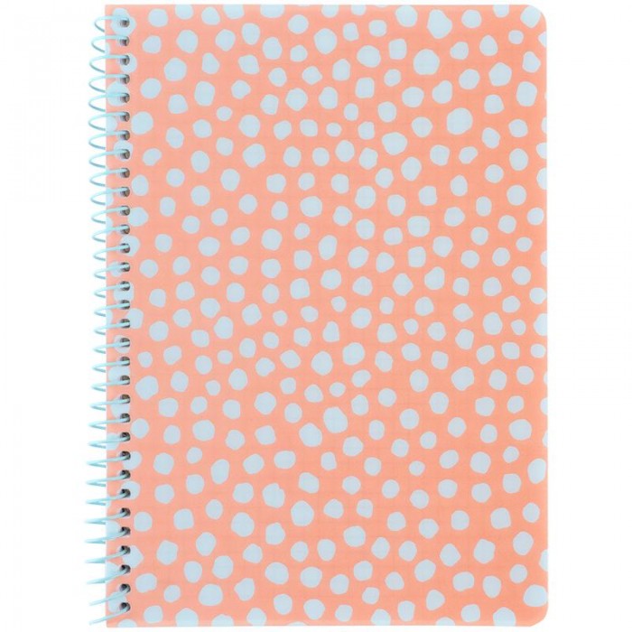 Блокнот для записів А5, 80арк. (бічна спіраль) клітинка, персиковий 8462-3-a