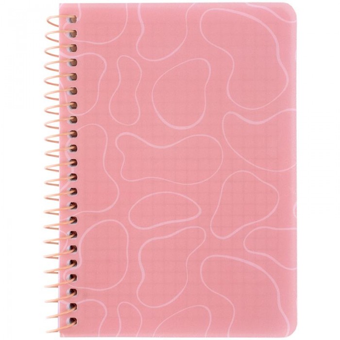 Блокнот В6, 80л. (боковая спираль) клетка, розовый 8463-2-a