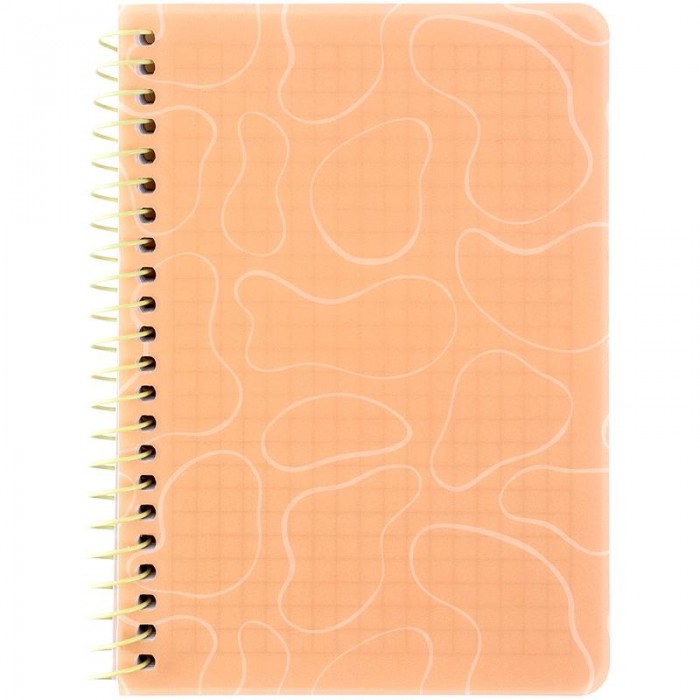 Блокнот В6, 80л. (боковая спираль) клетка, оранжевый 8463-3-a