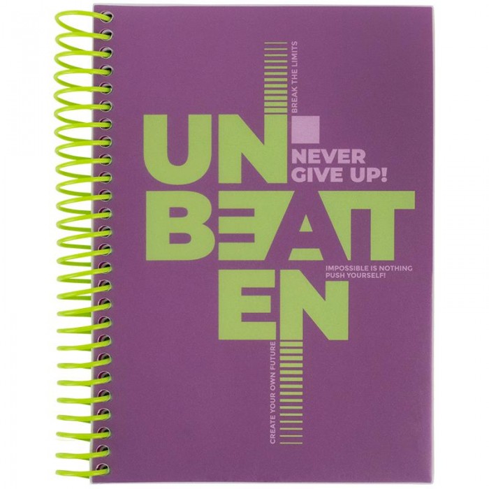 Блокнот на пружині з розділювачами А5, 120арк. (клітинка) пурпурний
