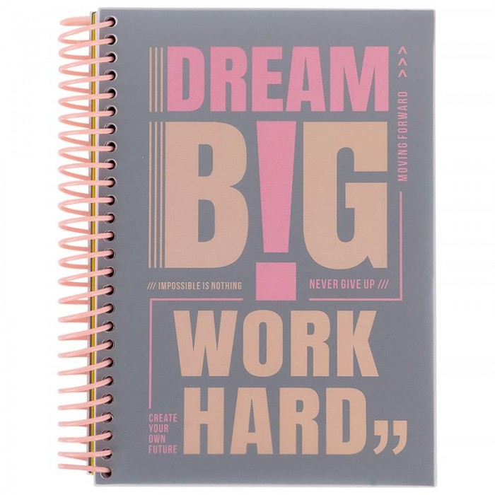 Блокнот на пружині з розділювачами А5, 120арк. (клітинка) сірий