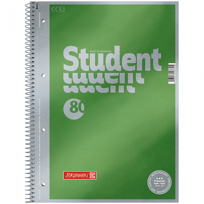 Коледж-блок Premium (зелений) нелін, 80арк. А4