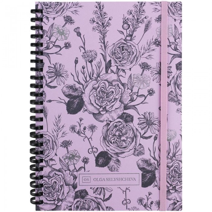 Блокнот OS Pink Roses А5, 80л. (боковая спираль) клетка 8471-2-A-OS
