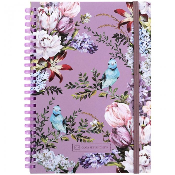 Блокнот OS Blue birds А5, 80л. (боковая спираль) клетка 8471-7-A-OS