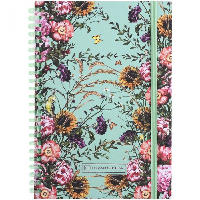 Блокнот OS Aqua field А5, 80л. (боковая спираль) клетка 8471-8-A-OS