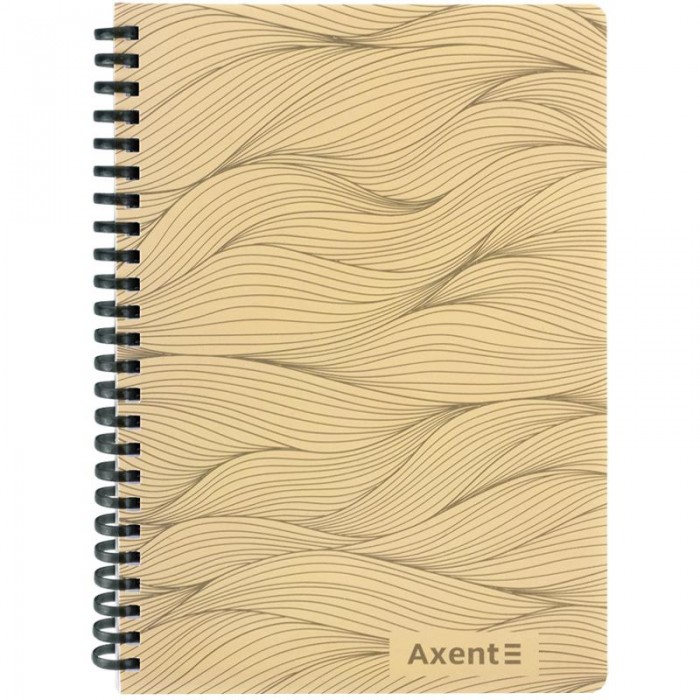 Блокнот для записей, пласт.обл. А5, 80л. (боковая спираль) клетка, песочный