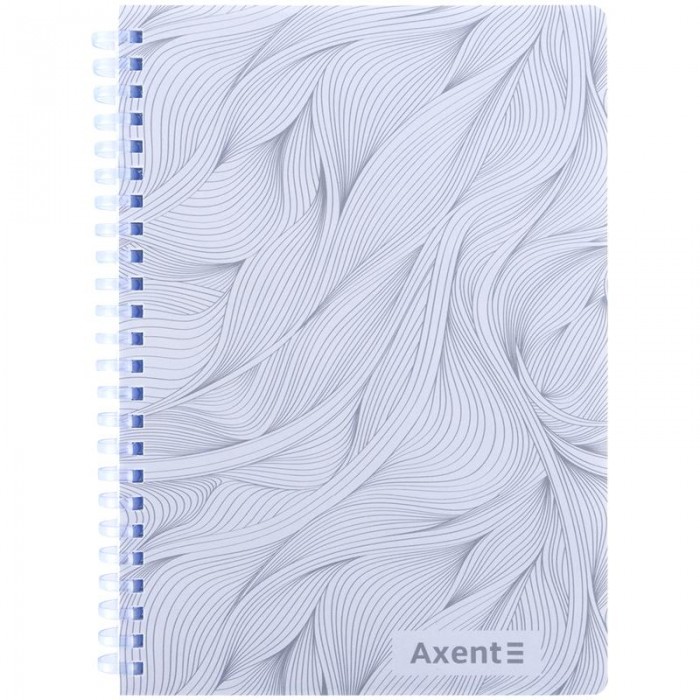 Блокнот для записей, пласт.обл. А5, 80л. (боковая спираль) клетка, голубой