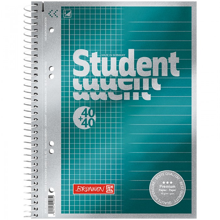 Коледж-блок Premium DUO, клітинка+лінія, 80арк. А5