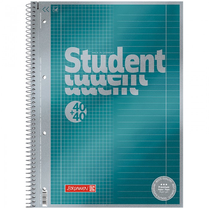 Коледж-блок Premium DUO, клітинка+лінія, 80арк. А4