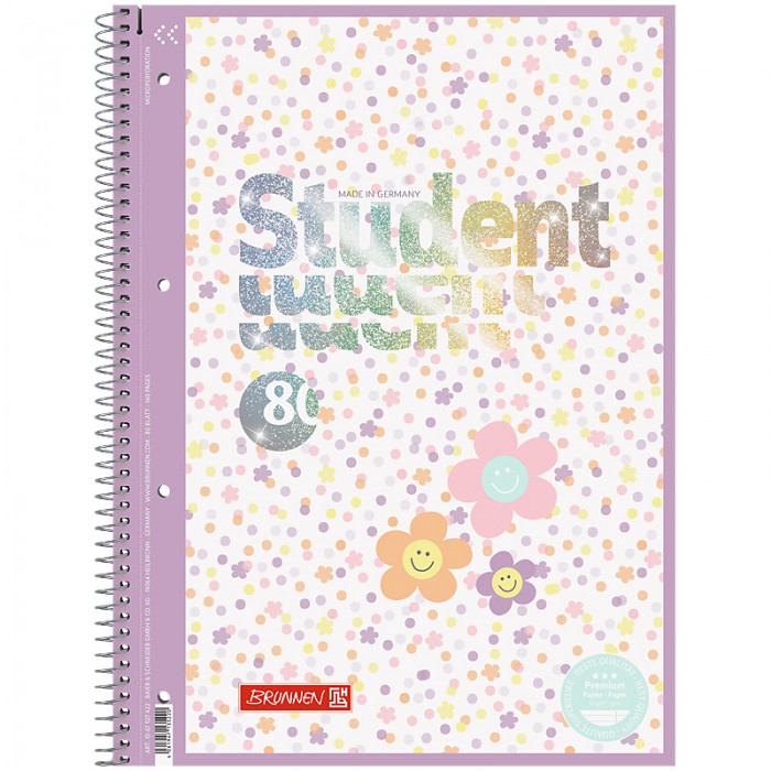 Коледж-блок Premium Happy Hippie лінія, 80арк. А4