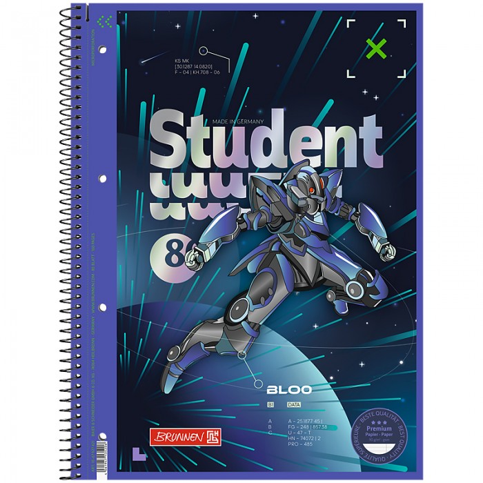 Коледж-блок Premium DUO, лінія, 80л. А4