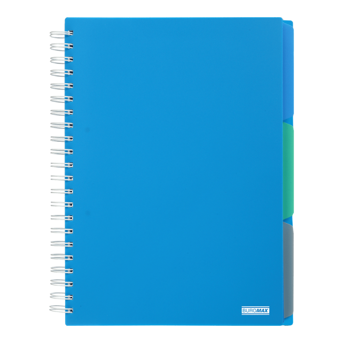 Зошит на пружині з разділювачами Bright А4, 120арк. (клітинка) чорний