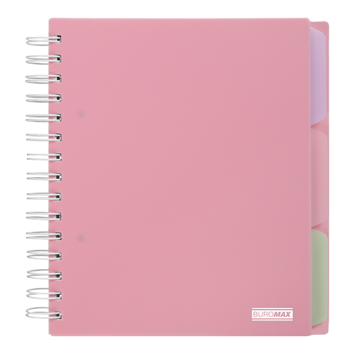 Зошит на пружині з разділювачами Pastel В5, 120арк. (клітинка) рожевий