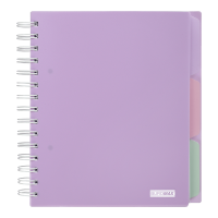 Зошит на пружині з разділювачами Pastel В5, 120арк. (клітинка) бузковий