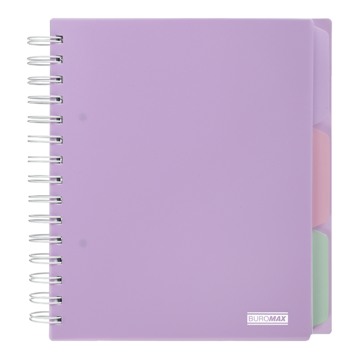 Зошит на пружині з разділювачами Pastel В5, 120арк. (клітинка) бузковий