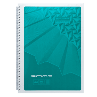 Тетрадь канцелярская Prime А4, 96л. (боковая спираль) клетка, бирюзовый  bm.24451101-06