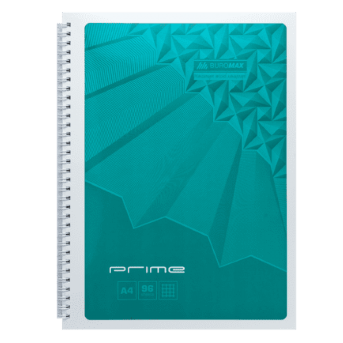 Тетрадь канцелярская Prime А4, 96л. (боковая спираль) клетка, бирюзовый  bm.24451101-06
