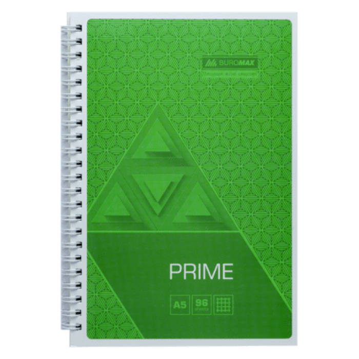 Зошит канцелярський Prime А5, 96 аркушів (бічна спіраль) салатовий BM.24551101-15